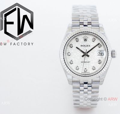 EW Factory Replica Rolex Datejust 31 watch in White Micro Dial